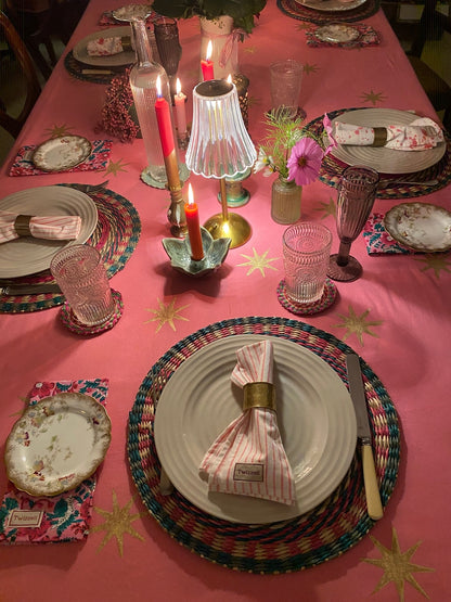 Pink Star Tablecloth