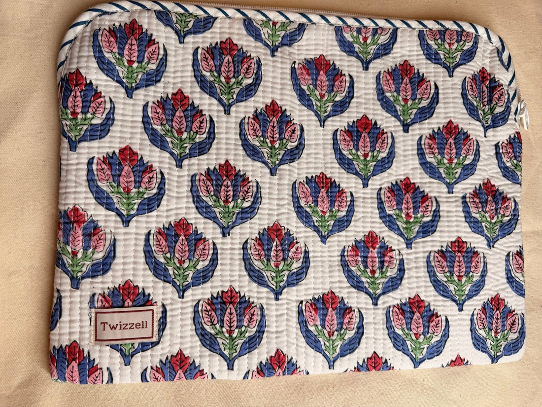 Indian Block Print Laptop Pouch - Multi