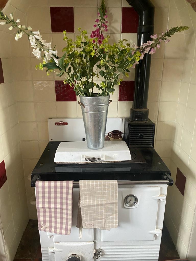 Beige Check Tea Towel