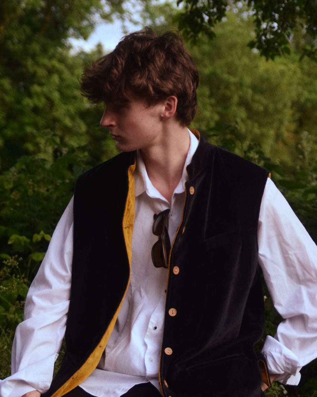 Nehru Jacket Navy and Mustard