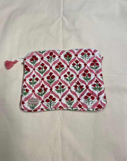 Indian Block Print Laptop Pouch - Bright