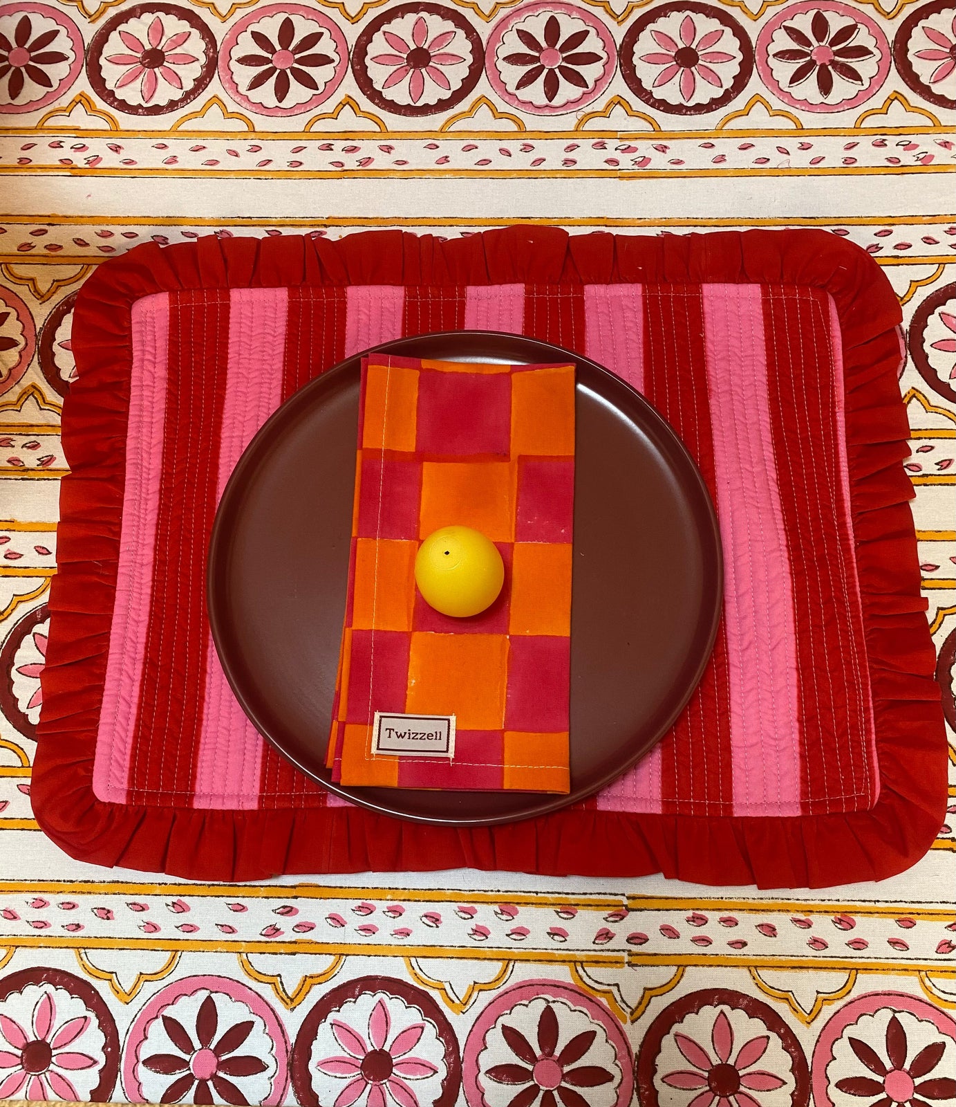 Pink and Red Ruffle Placemat