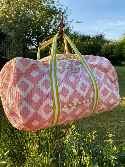 Indian Block Print Weekend Bag - Geometric