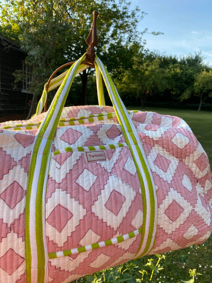 Indian Block Print Weekend Bag - Geometric