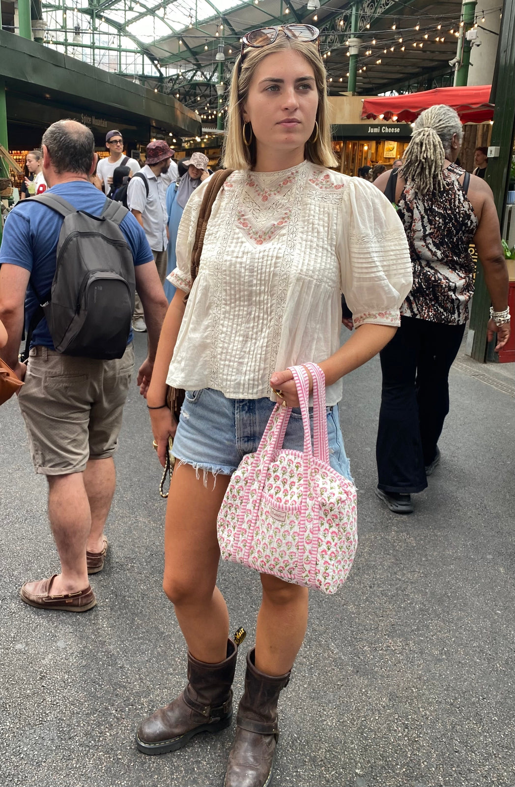 Mini Weekend Bag - Pink Ditsy