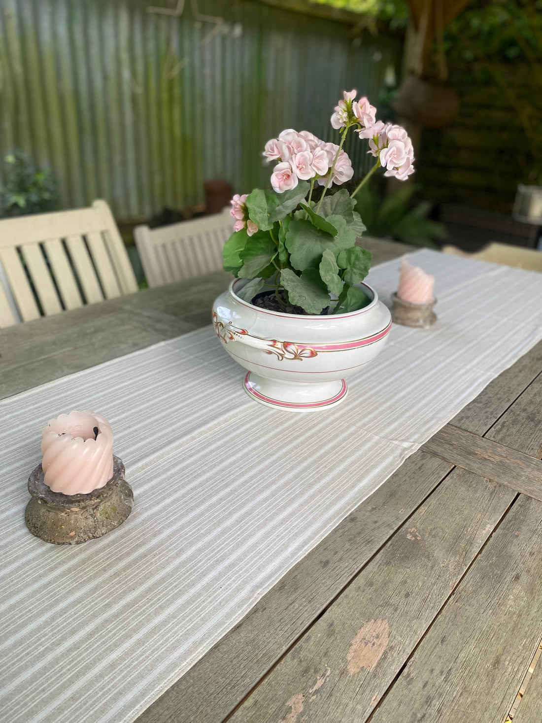 Beige Stripe Table Runner