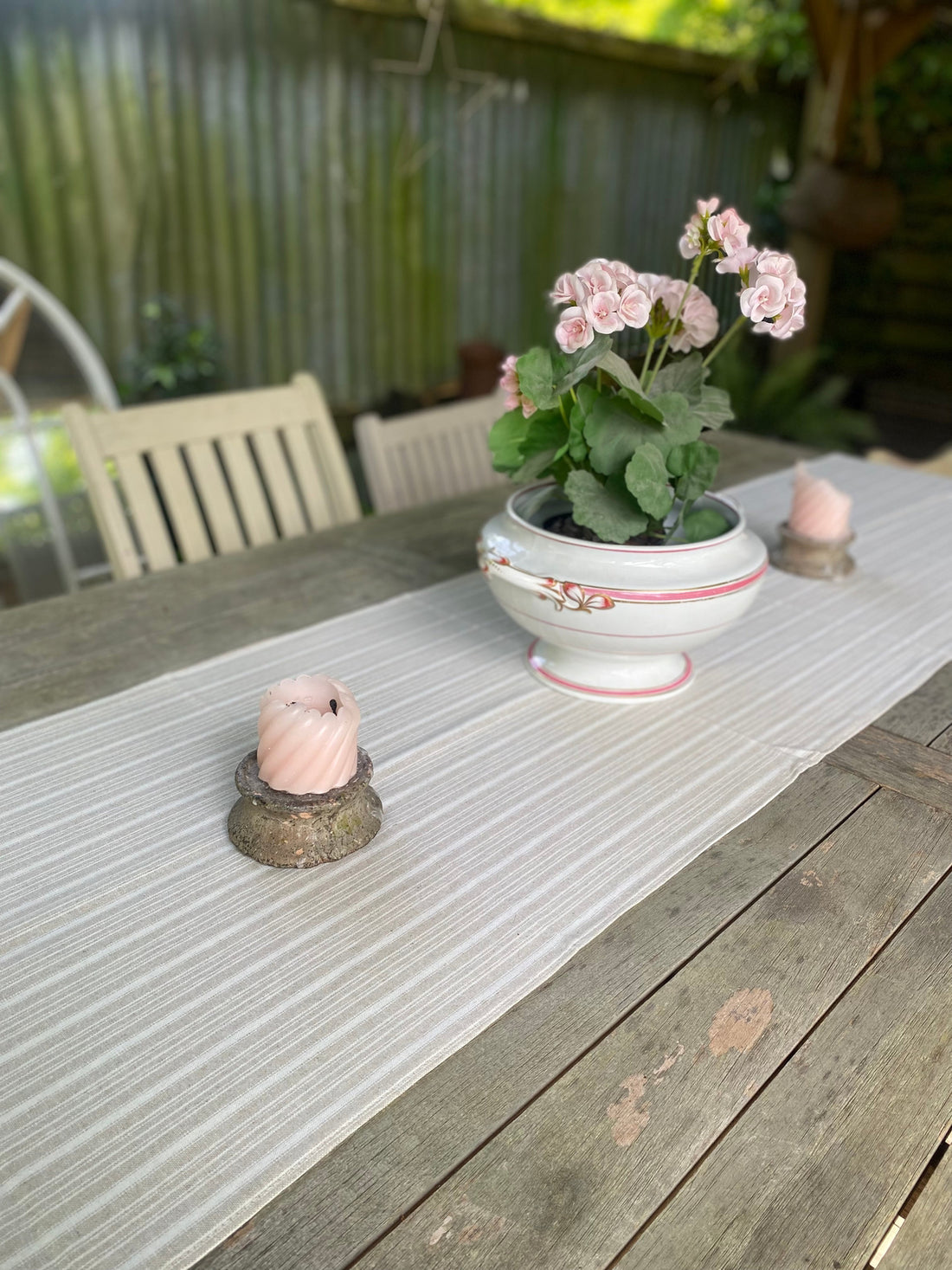 Beige Stripe Table Runner