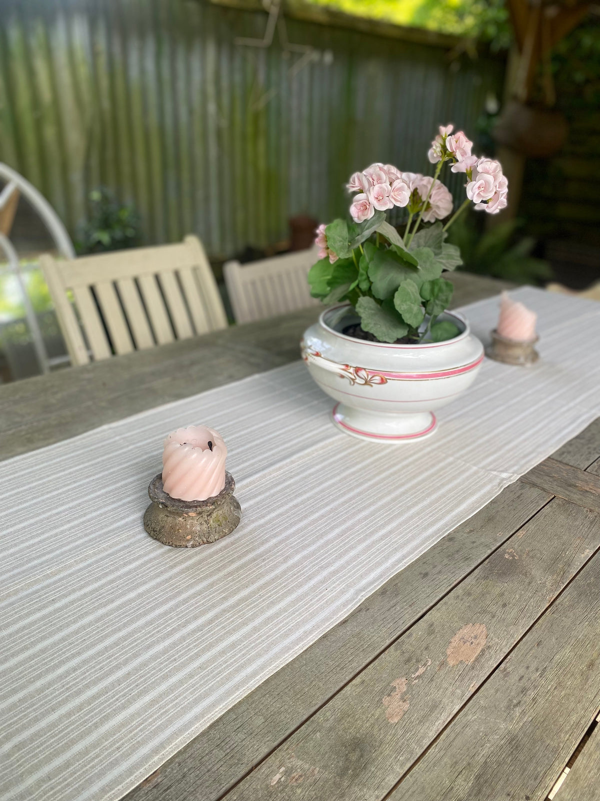 Beige Stripe Table Runner