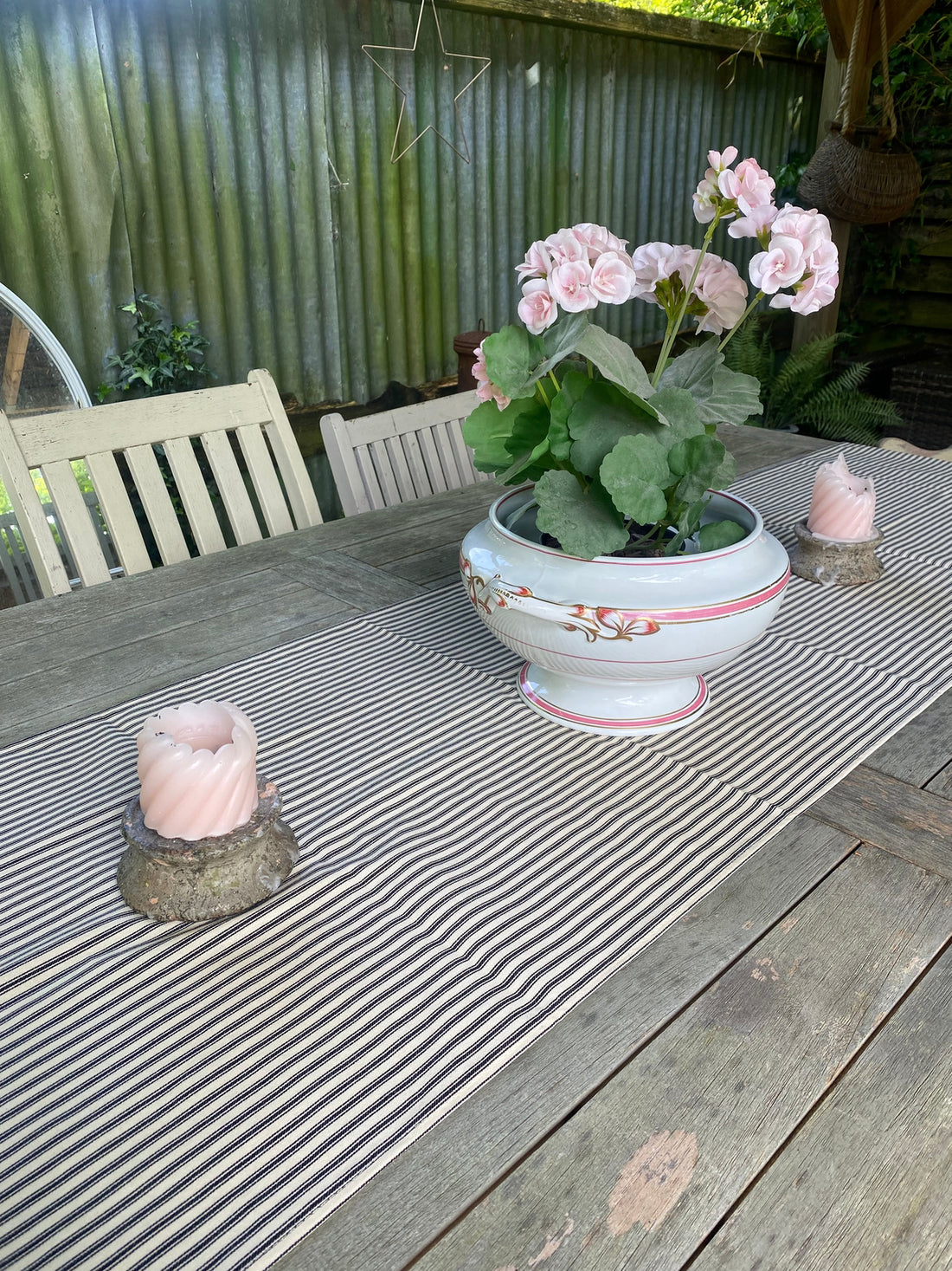 Black Ticking Table Runner