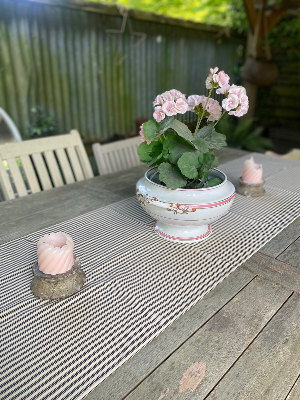 Black Ticking Table Runner