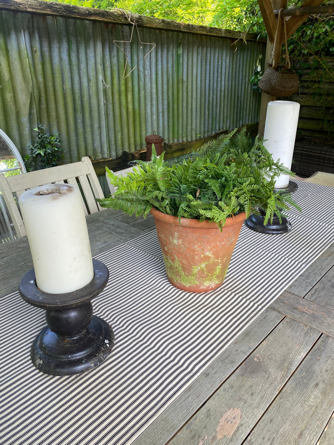 Black Ticking Table Runner