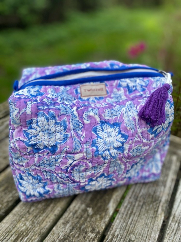Quilted Wash Bag - Purple
