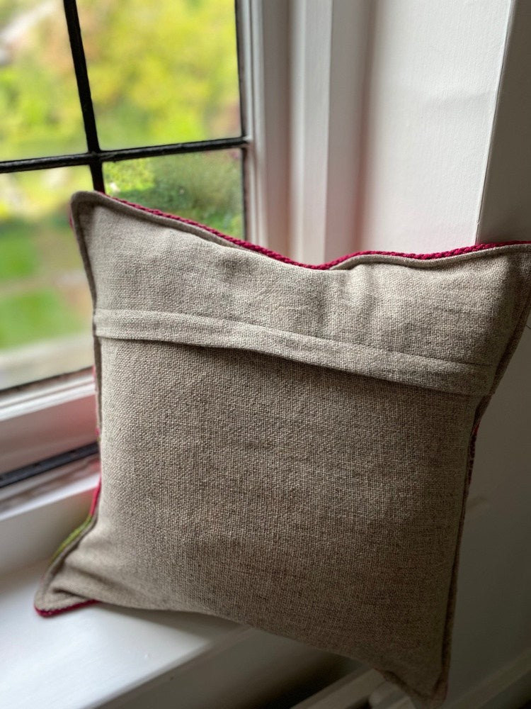 Peruvian Frazada Cushion Cover Pink and Green 4
