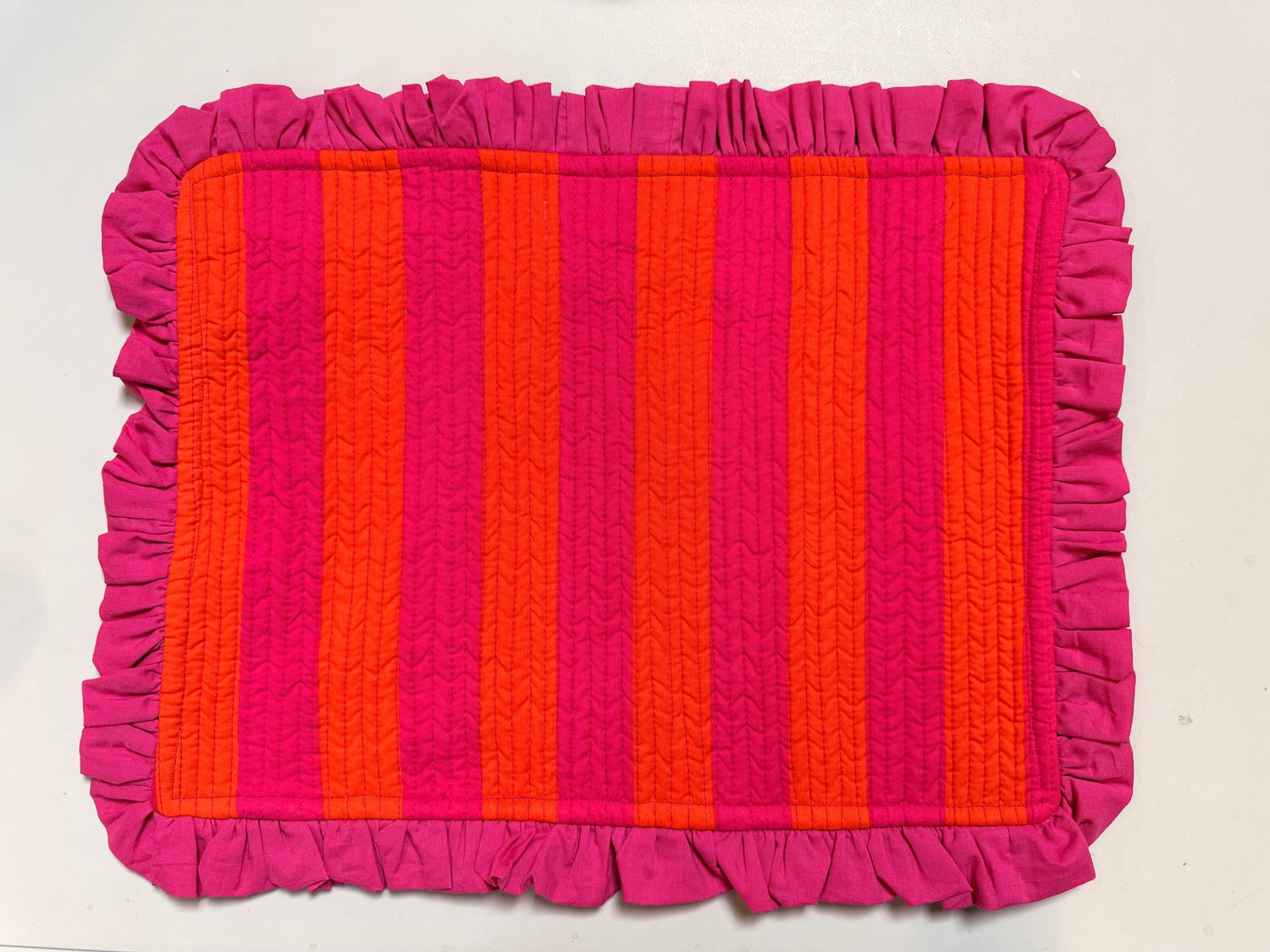 Pink and Orange Ruffle Placemat