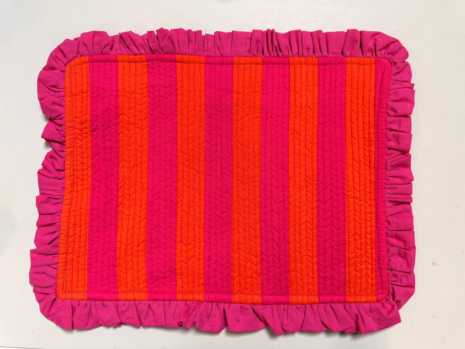 Pink and Orange Ruffle Placemat