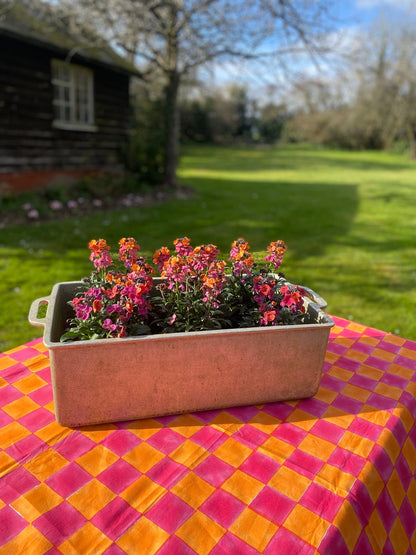 Pink and Yolk Checkerboard Tablecloth