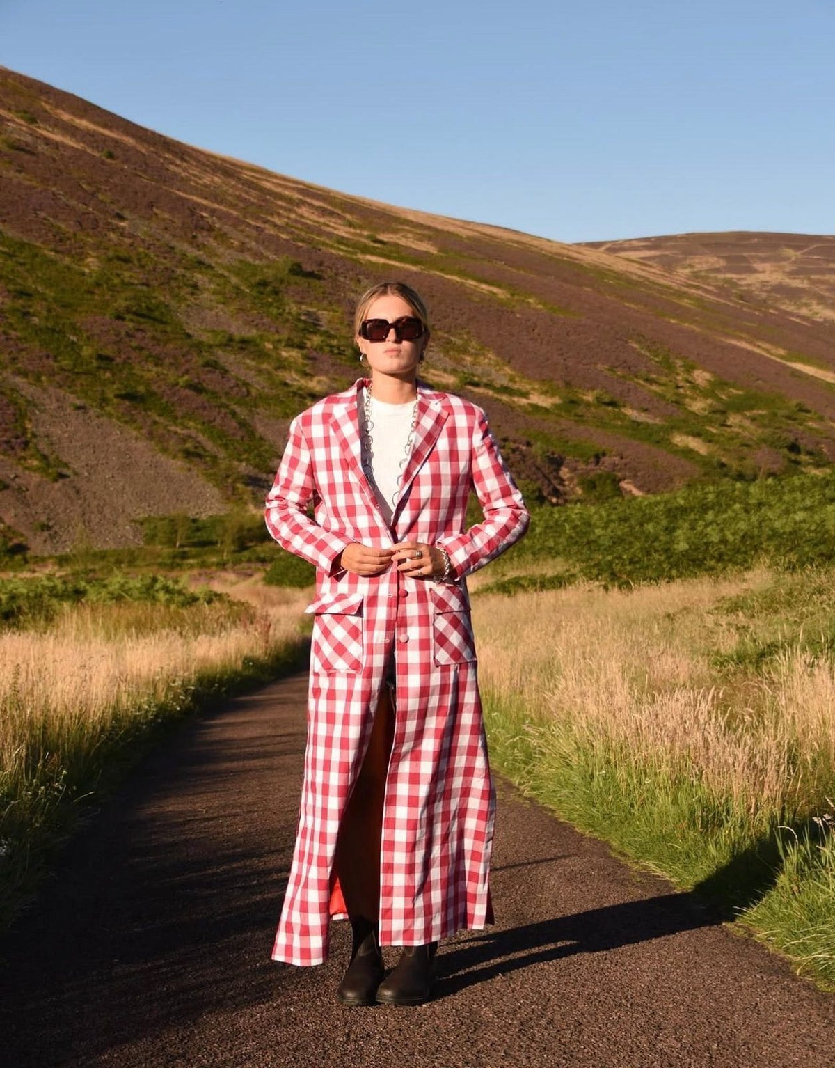 The Trench - Pink and White Check