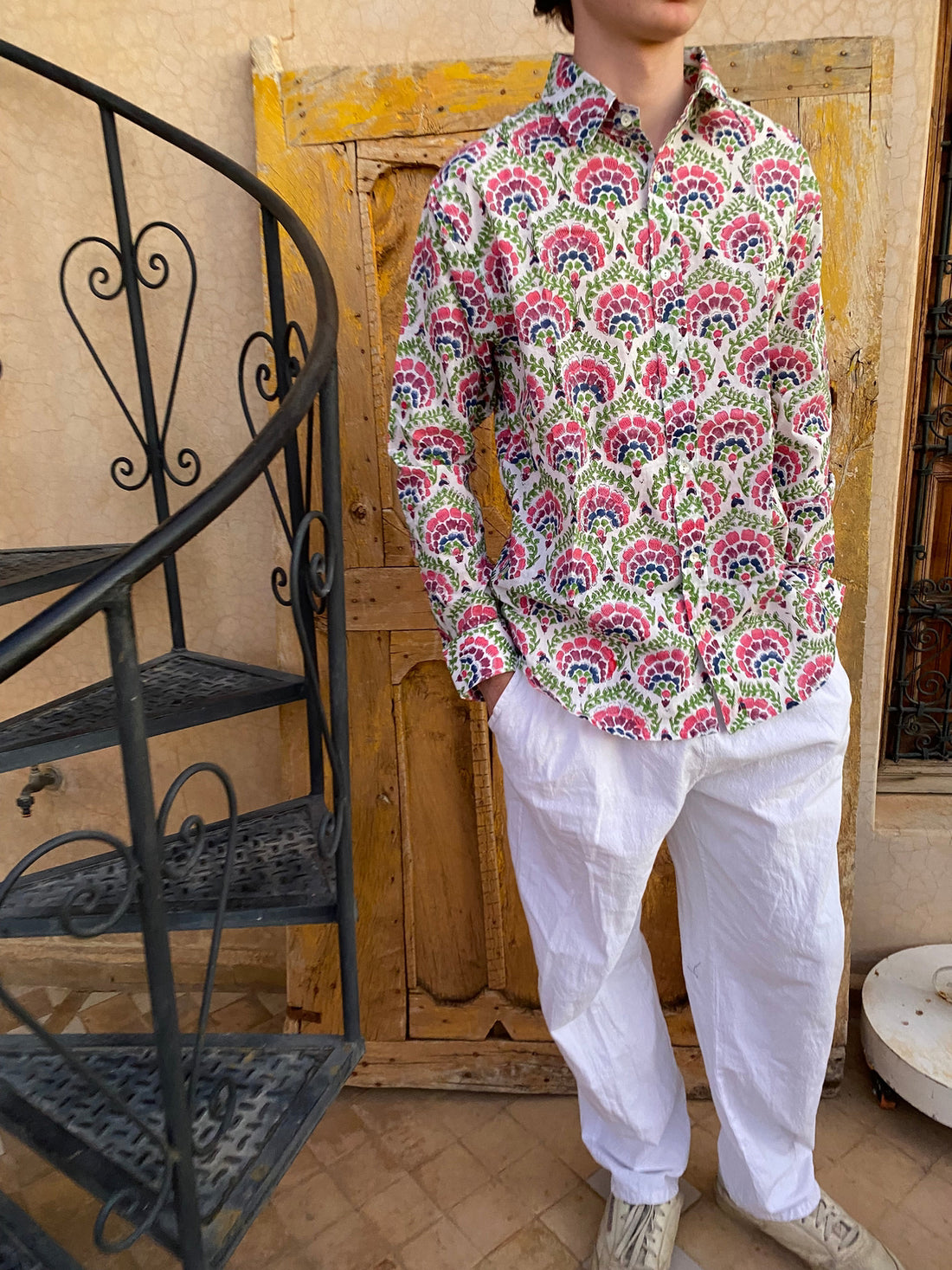 Pink Peacock Feather Shirt