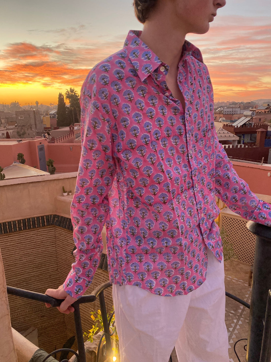 Pink and Lavender Flower Shirt