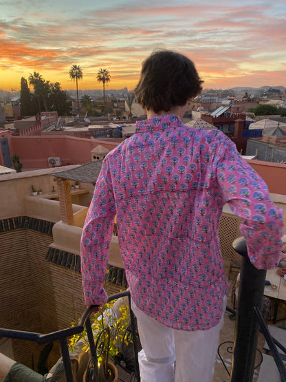 Pink and Lavender Flower Shirt
