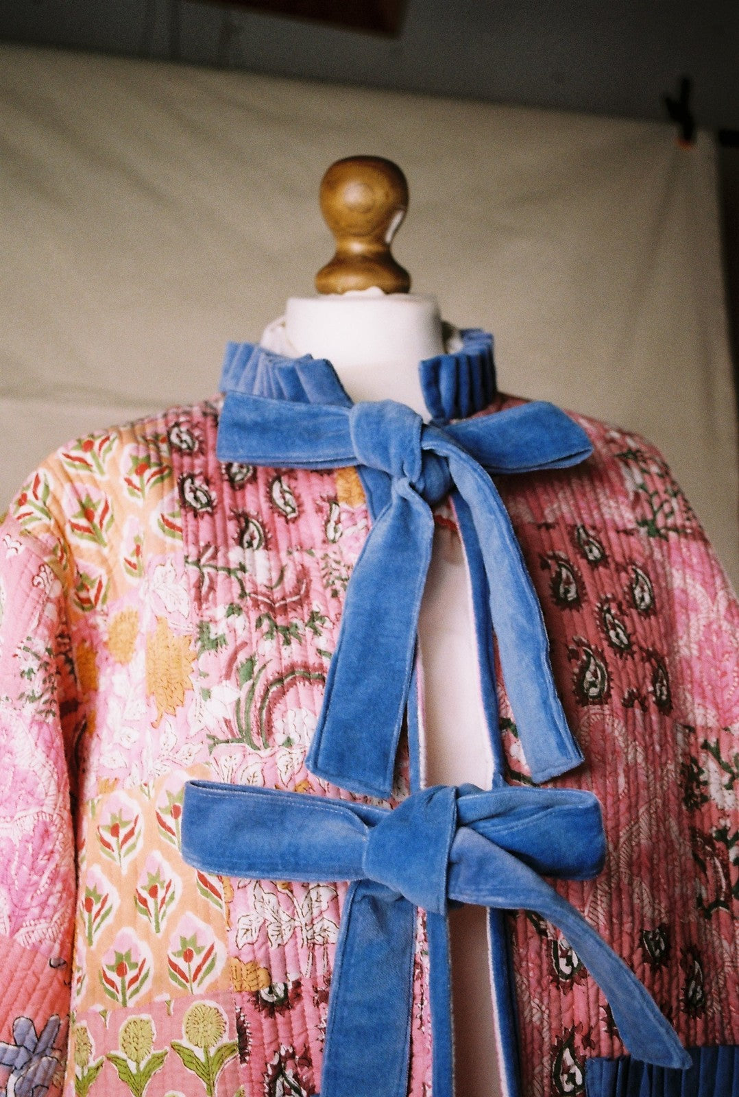 Reversible Jacket - Patchwork with Pink Stripe