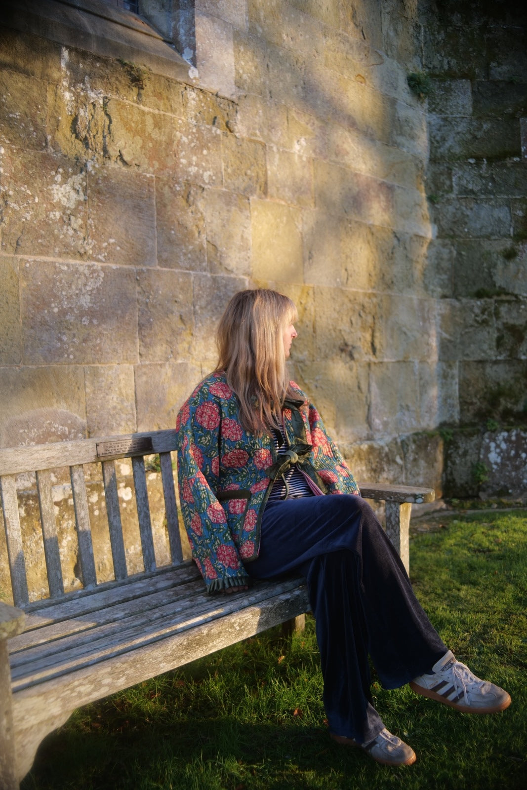 Reversible Jacket - Hydrangea with Red Stripe Reverse