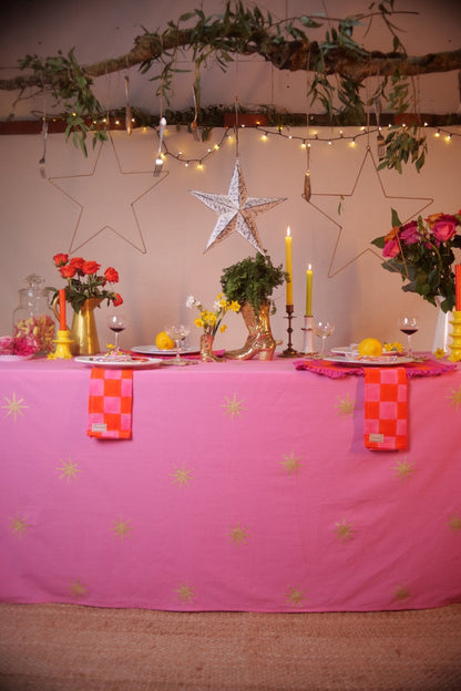 Pink Star Tablecloth