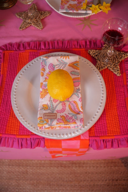 Pink and Orange Ruffle Placemat