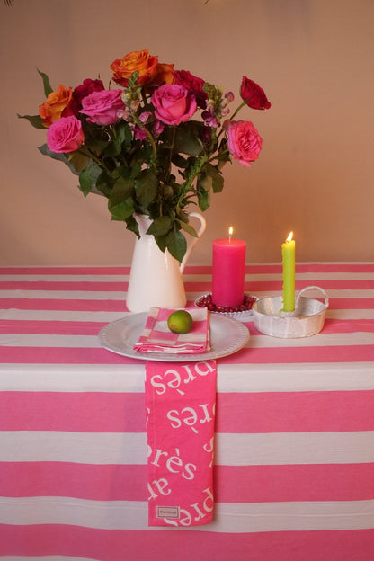 Pink &amp; White Après Napkin x 4