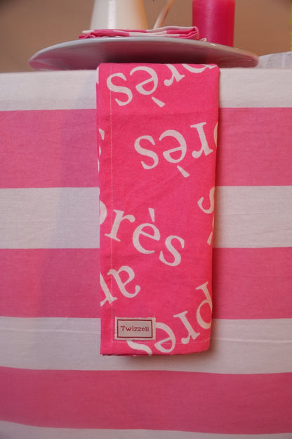 Pink Stripe Tablecloth