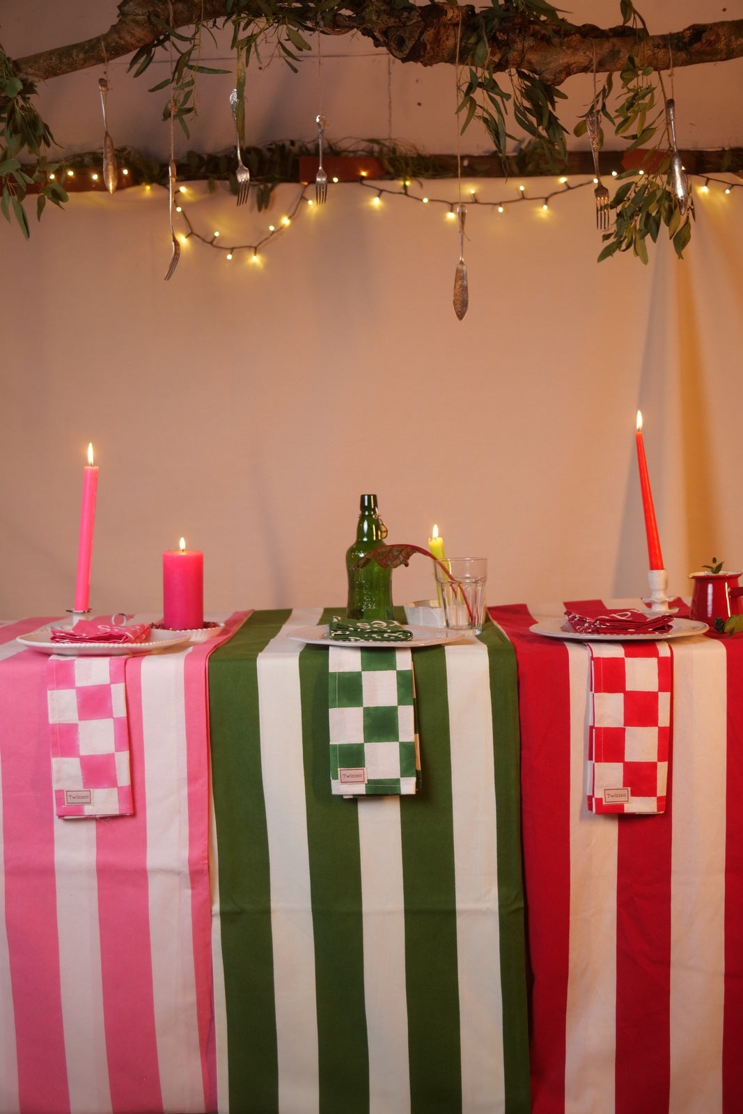 Red &amp; White Checkerboard Napkin X 4