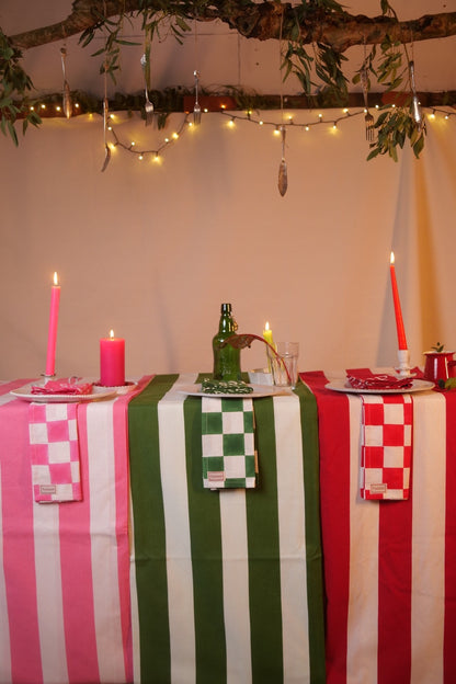 Red &amp; White Checkerboard Napkin X 4