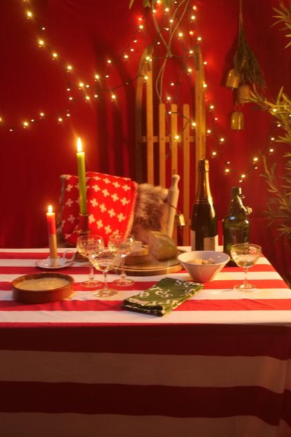 Red Stripe Tablecloth