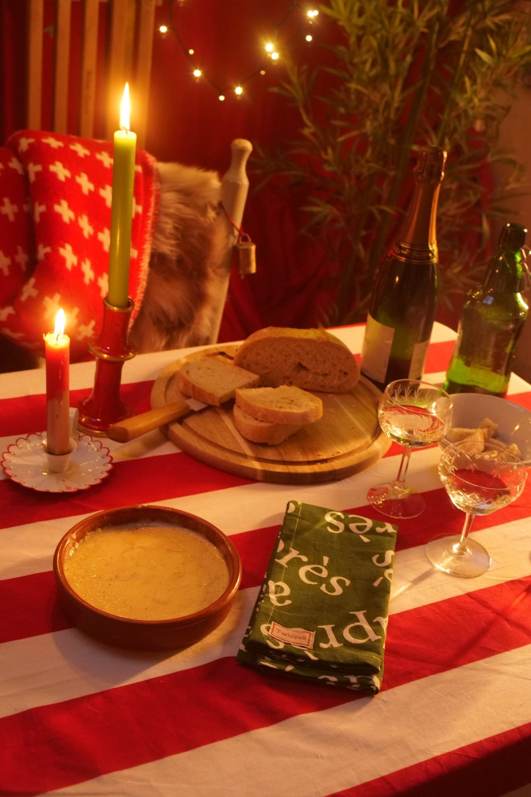 Red Stripe Tablecloth