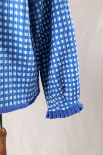 Sailor Collar Reversible Jacket - Blue Gingham