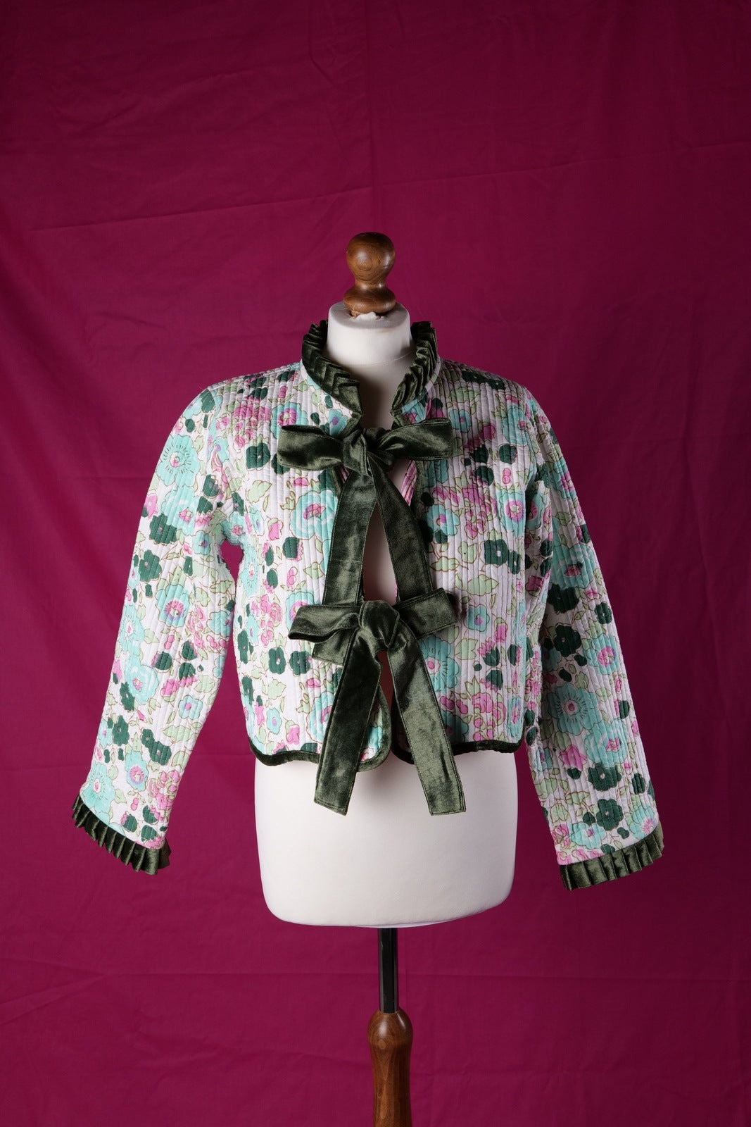 Reversible Jacket - Floral with Pink and Red Stripe
