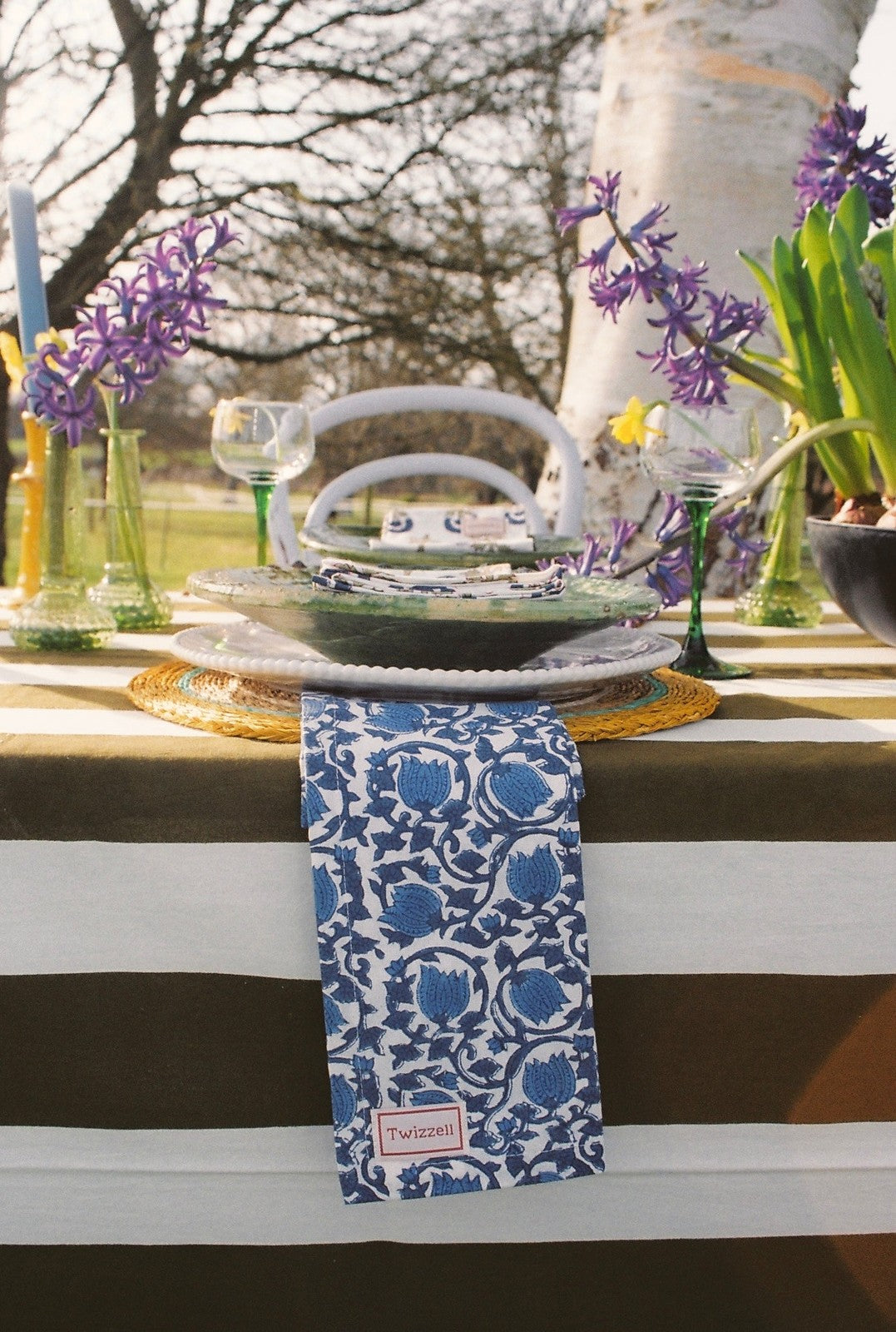 Khaki Stripe Tablecloth