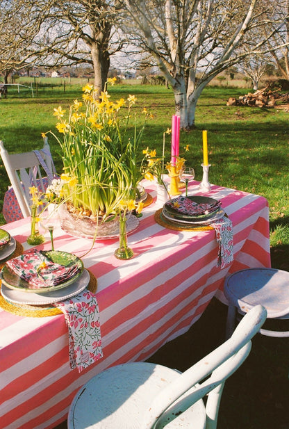 Pink Stripe Tablecloth