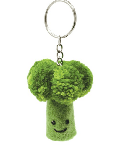Broccoli Pure Wool Felt Keyring