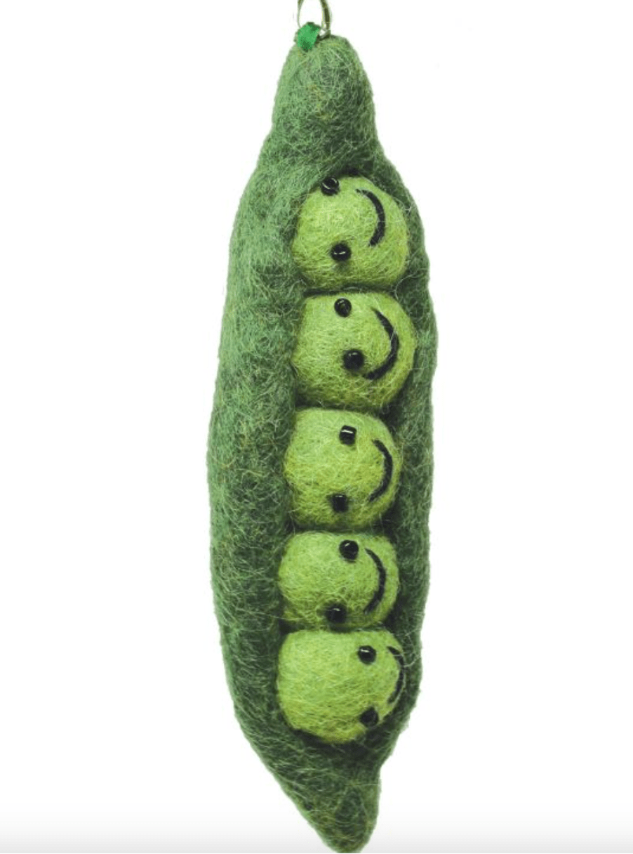 Peas Pure Wool Felt Keyring