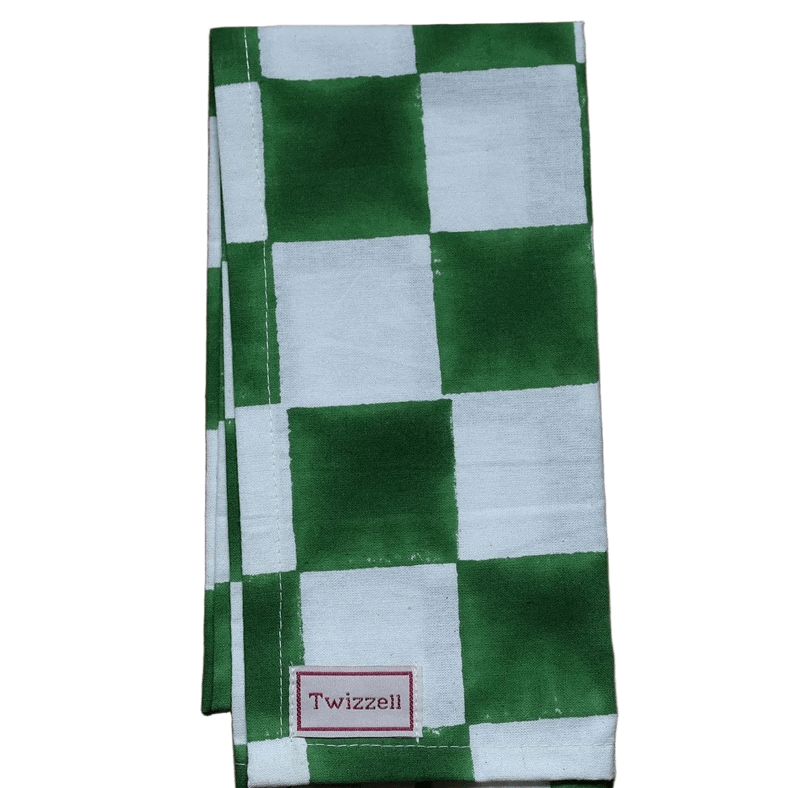 Green &amp; White Checkerboard Napkin x 4