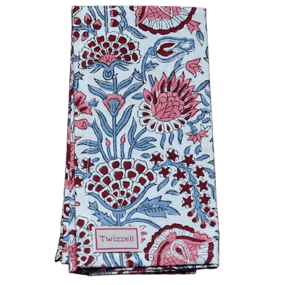 Pink, Red &amp; Blue Floral Napkin x 4