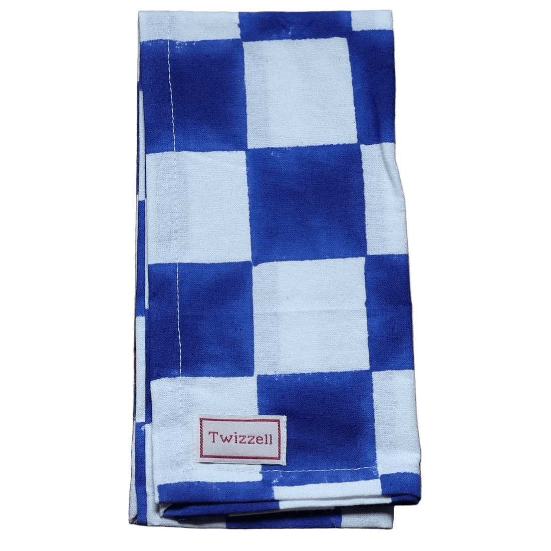 Blue &amp; White Checkerboard Napkin x 4
