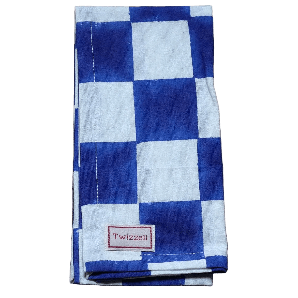 Blue &amp; White Checkerboard Napkin x 4