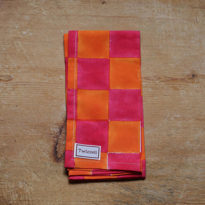Pink &amp; Yolk Checkerboard Napkin x 4