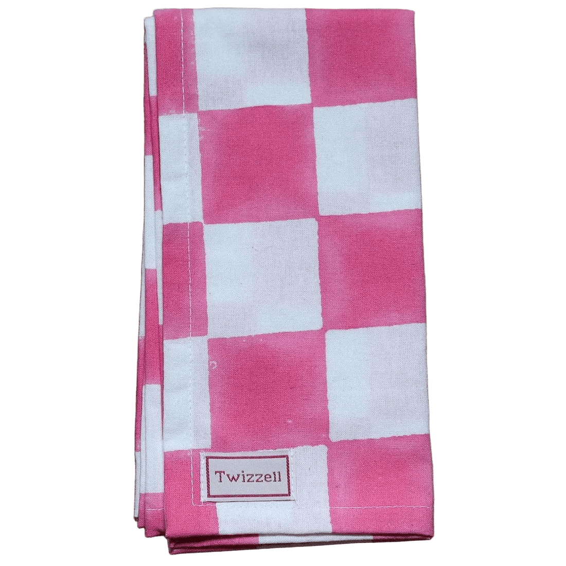 Pink &amp; White Checkerboard Napkin x 4